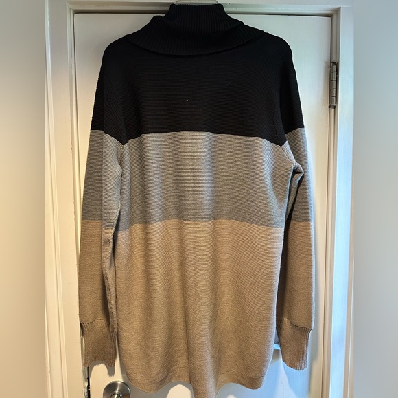 Red Cowl/Loose Turtleneck Tunic Sweater - Picture 2 of 7